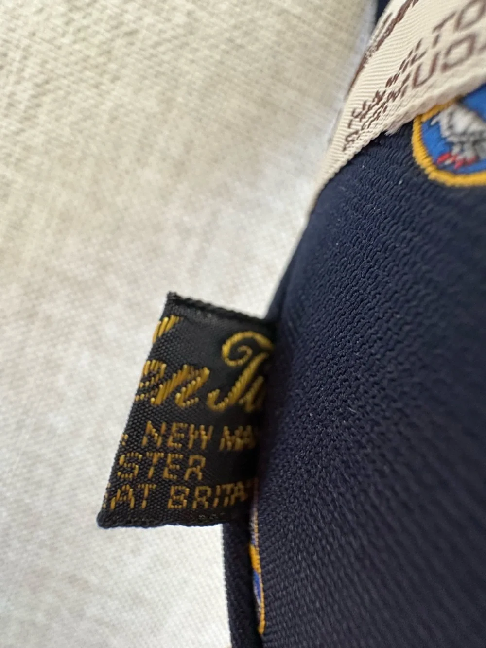 Vintage Browns of Bermuda Crest Tie • Navy Club Preppy • Made in Great Britain